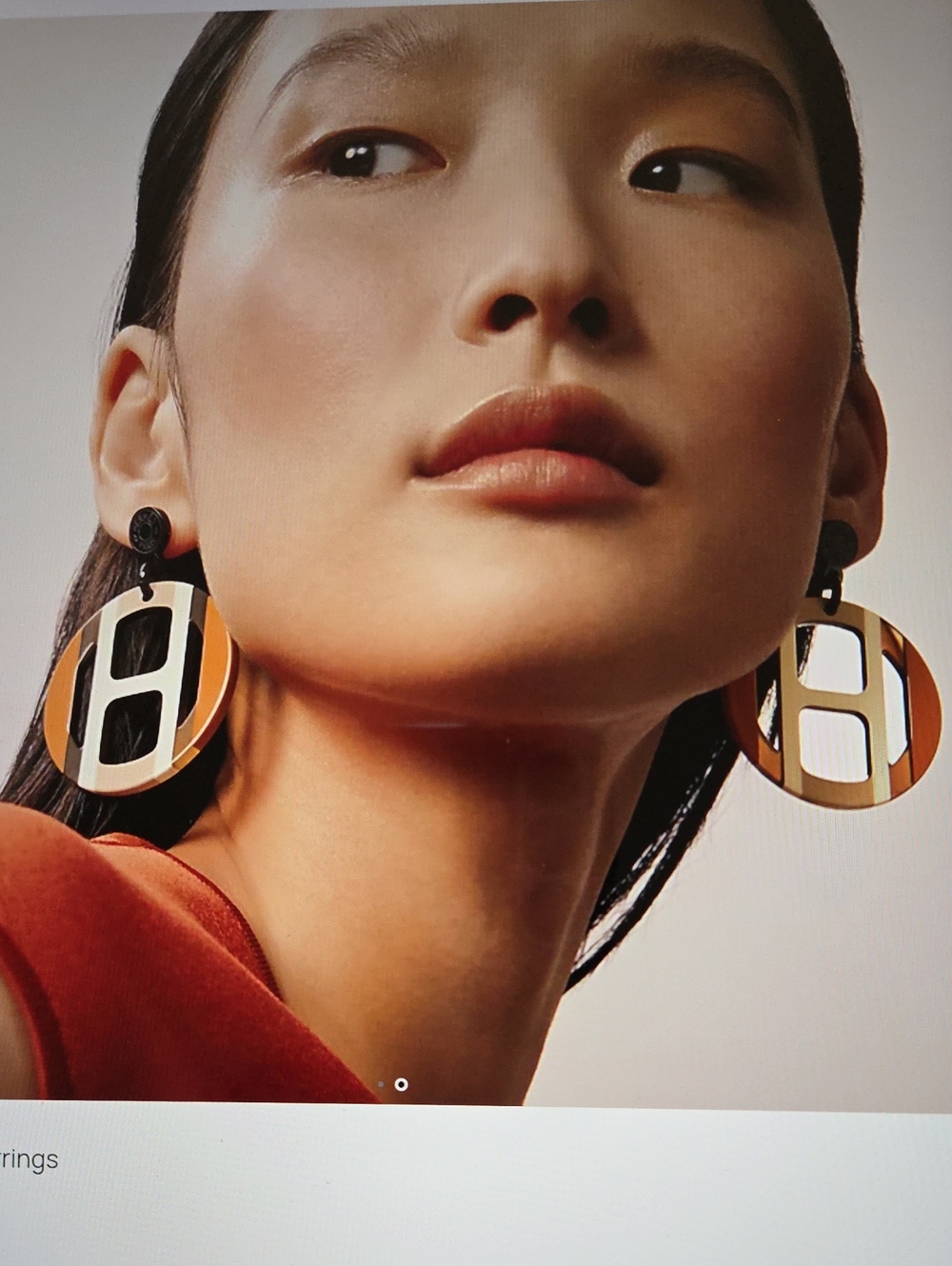 NIB Hermes H Equipe Round Design Earrings in Illusion De Nuit